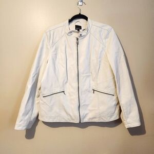 Reitmans White Faux Leather Jacket